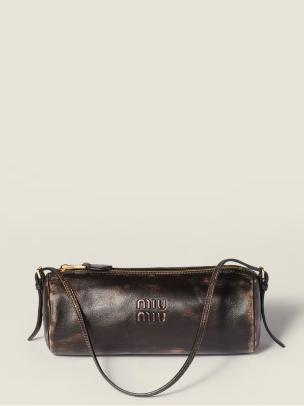 Miu Miu Nappa leather pouch in aged nappa leather